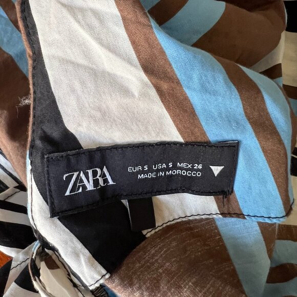 Zara Multicolor Striped Tank Top with adjustable leather buckle around neck - Picture 3 of 5